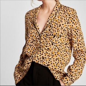 Zara Cheetah Print Button-up